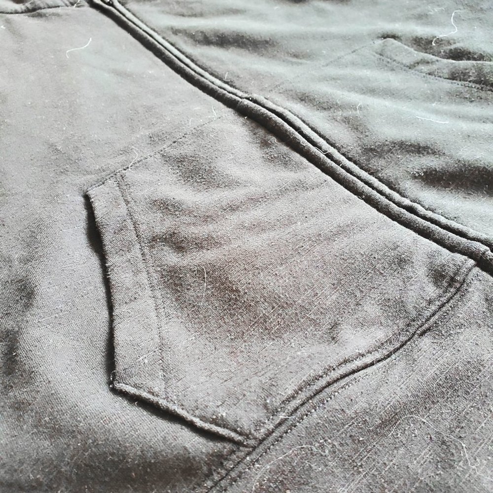 PINK VS CROP EVERYDAY LOUNGE BLACK ZIP HOODIE - Picture 3 of 5